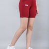 solid women Maroon gym shorts